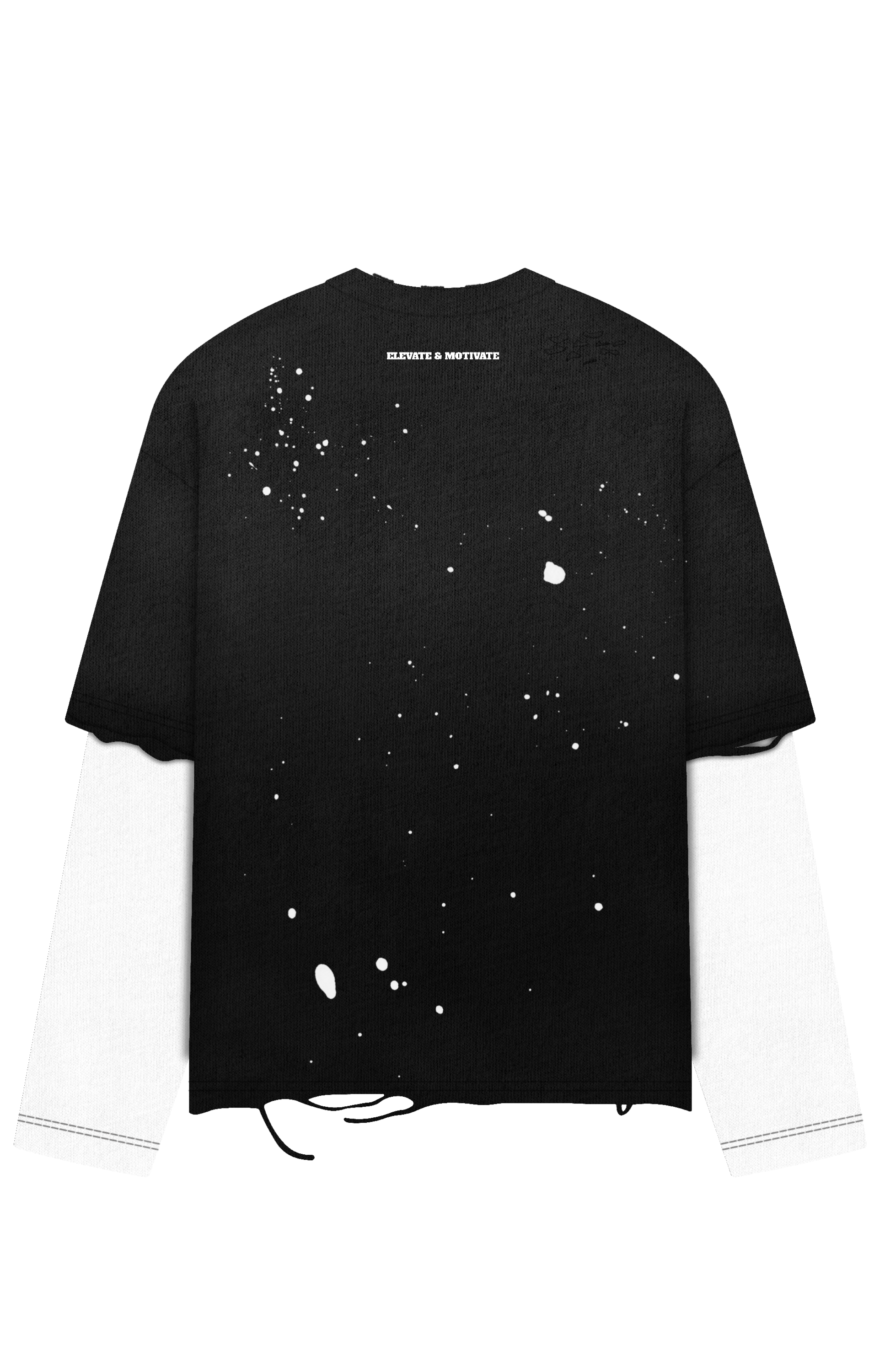 LONG SLEEVE DOUBLE LAYER TEE (BLACK)