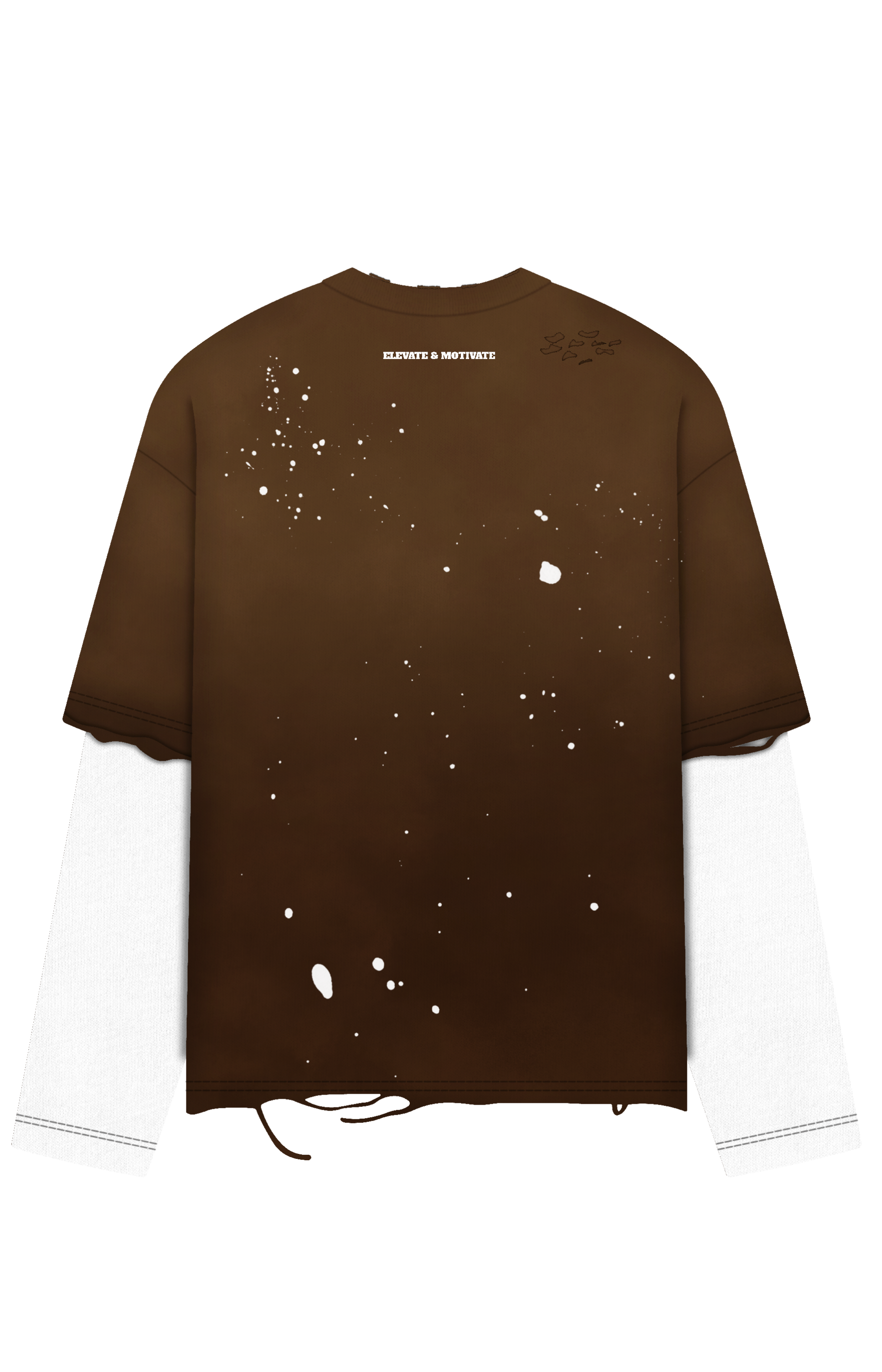 LONG SLEEVE DOUBLE LAYER TEE (BROWN)